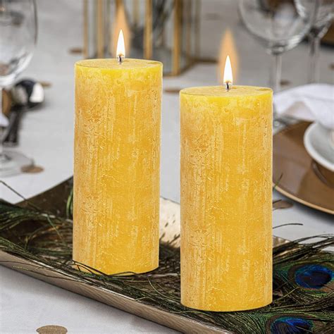 pillar candles yellow